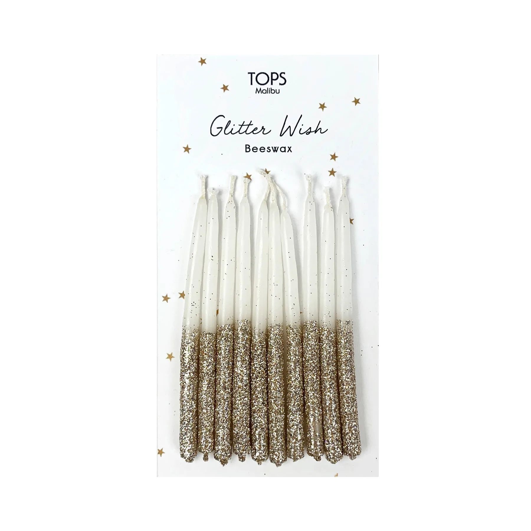 4" Beeswax Glitter Wish Candles-Gold