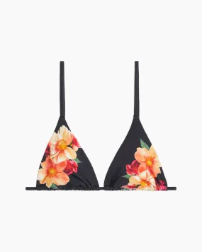 Alexa Bikini Top | Black/Peonies Placement