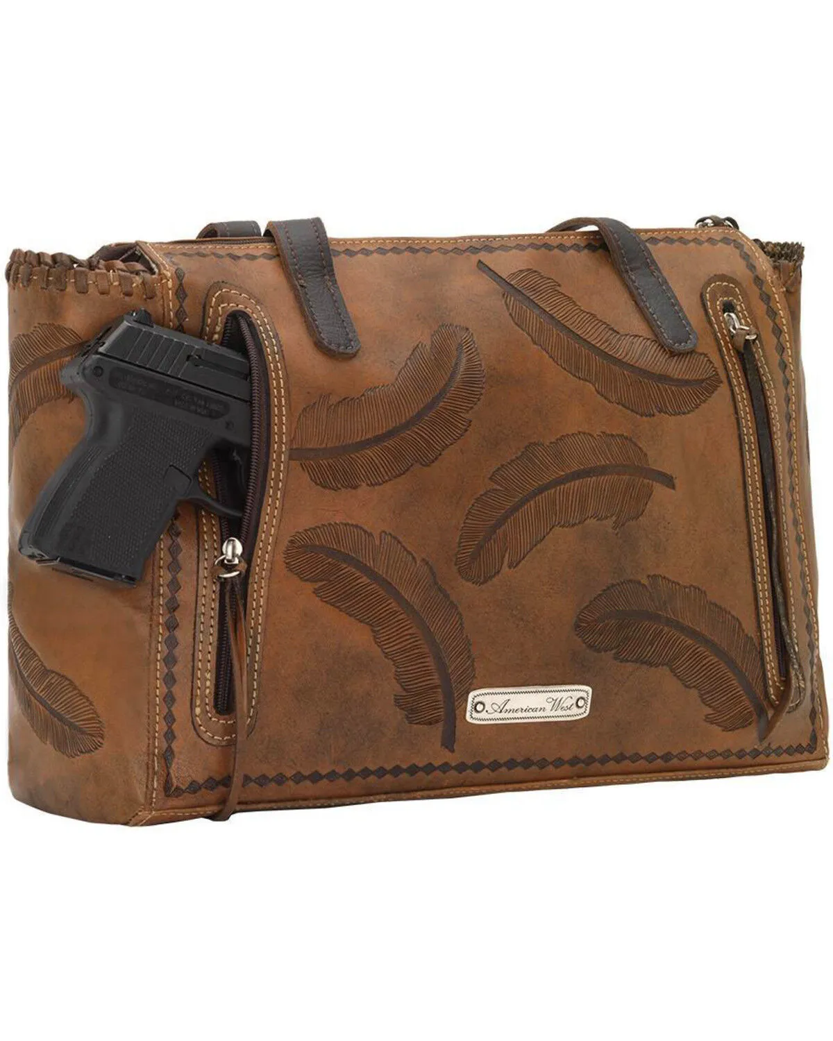 American West Women's Brown Sacred Bird Concealed Carry Tote