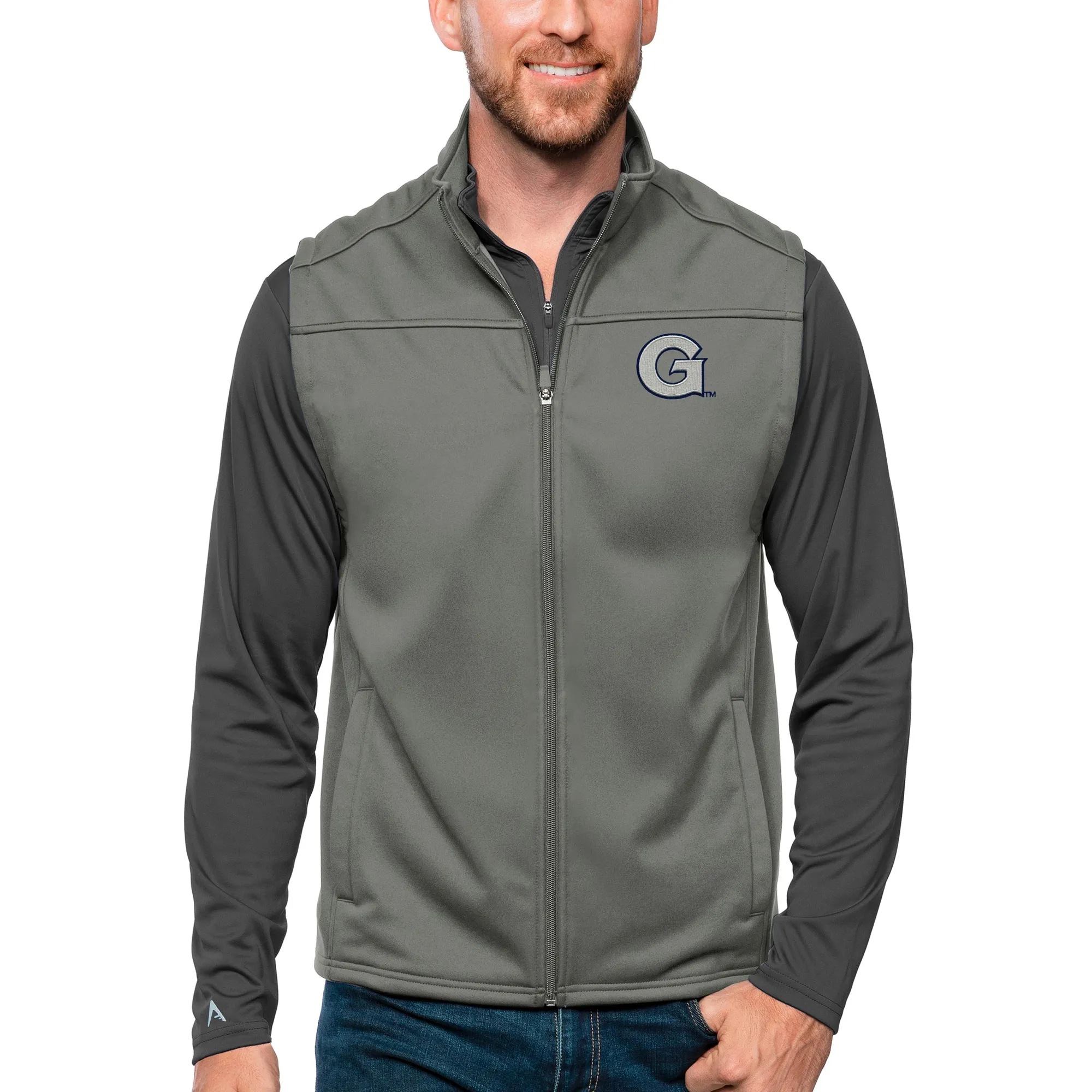 Antigua Georgetown Hoyas Steel Links Full-Zip Golf Vest