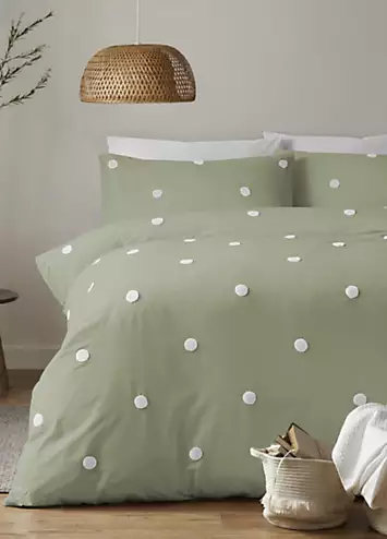 Appletree Boutique Green Dot Garden 100% Cotton 180 Thread Count Duvet Cover Set | Kaleidoscope