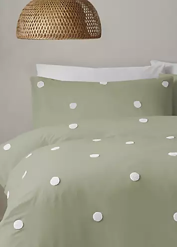 Appletree Boutique Green Dot Garden 100% Cotton 180 Thread Count Duvet Cover Set | Kaleidoscope