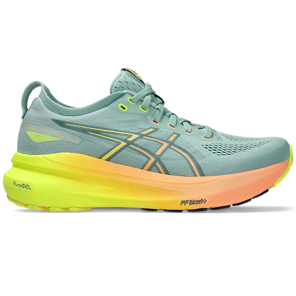 Asics Women's Gel-Kayano 31 Paris Running Shoes Light Celadon / Safety Yellow