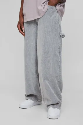 Baggy Corduroy Acid Wash Carpenter Trousers