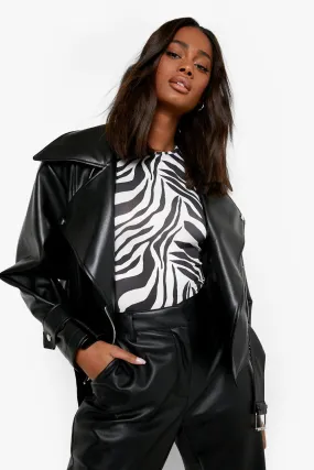 Balloon Sleeve Faux Leather Jacket