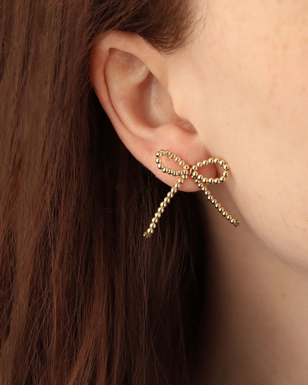     Beaded Short Bow Studs    --    