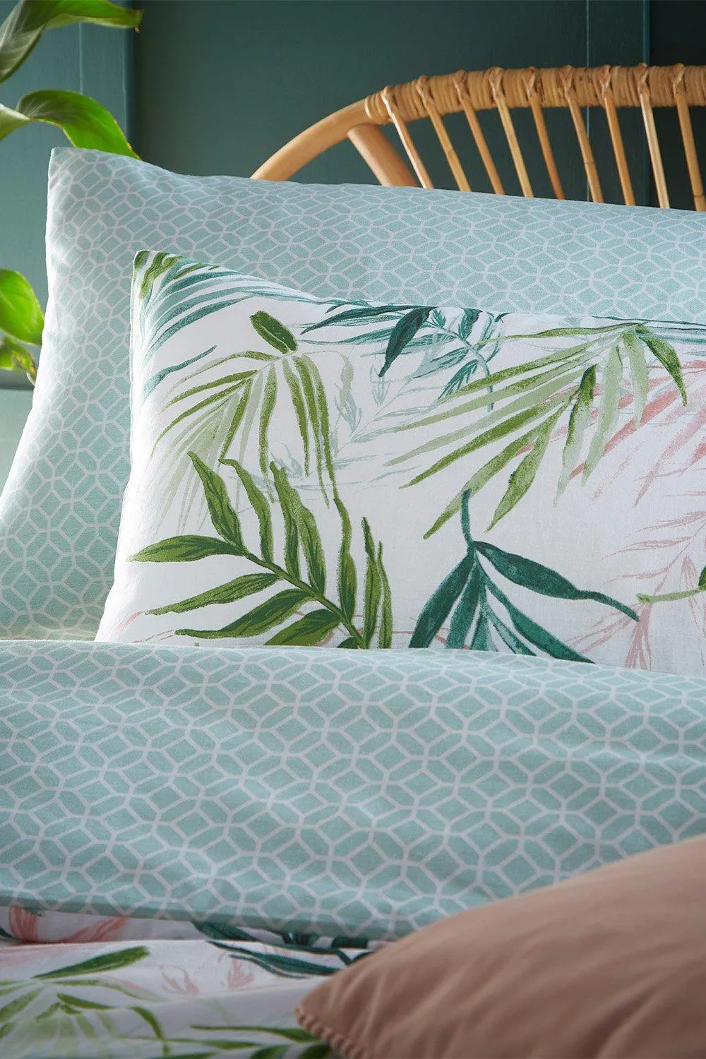 Bedding | Bali Palm Botanical Reversible Duvet Cover Set | Furn