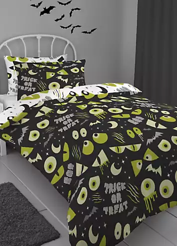 Bedlam Glow in the Dark Trick or Treat Halloween Duvet Cover Set | Kaleidoscope