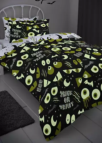 Bedlam Glow in the Dark Trick or Treat Halloween Duvet Cover Set | Kaleidoscope