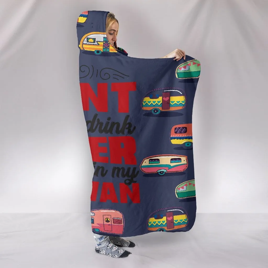 Beer & Caravan Hooded Blanket - Dark Blue