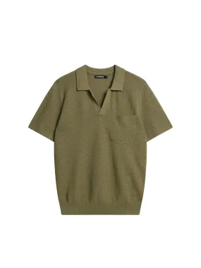 Ben Open Collar Polo / Oil Green