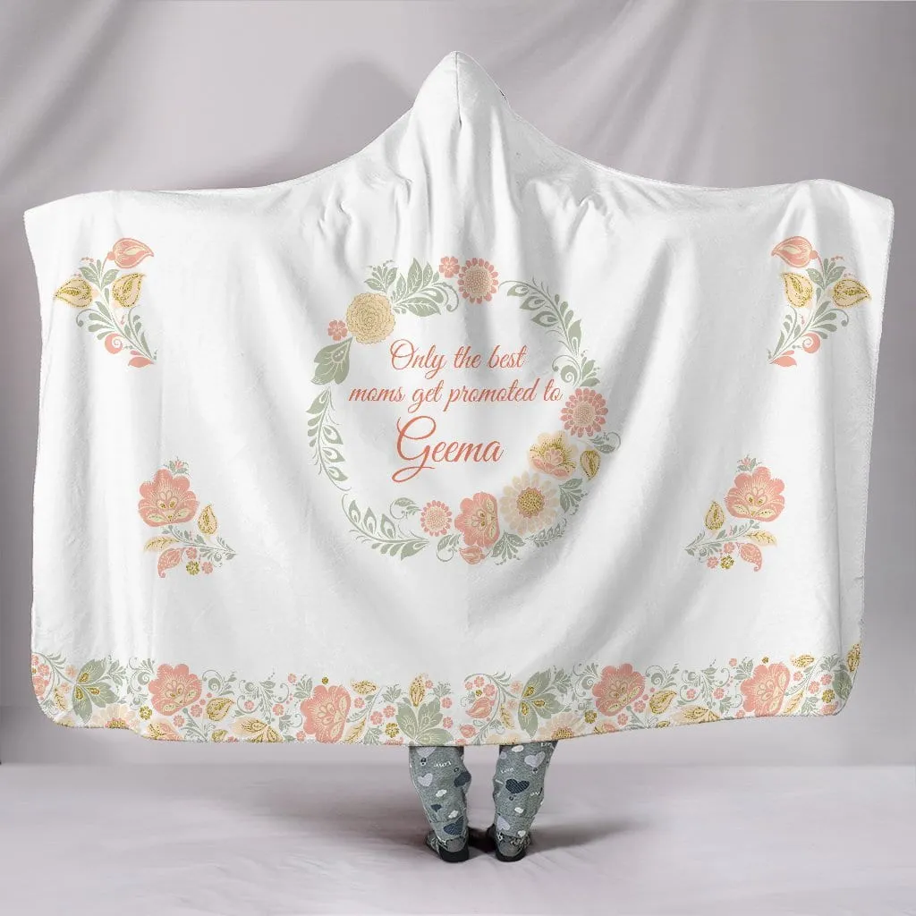 Best Mom Promoted to Geema Hooded Blanket