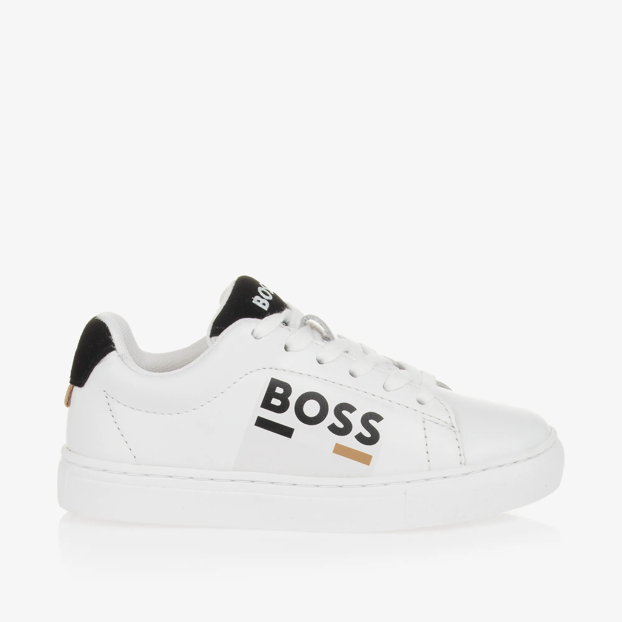 Boys White Leather Trainers