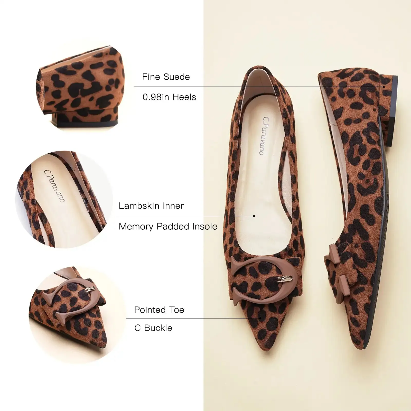 C Buckle Flats (Aida) Leopard