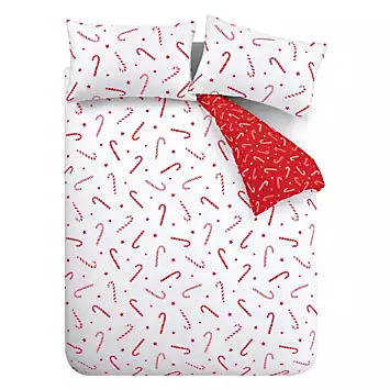 Catherine Lansfield Christmas Candy Cane Duvet Cover Set | Kaleidoscope