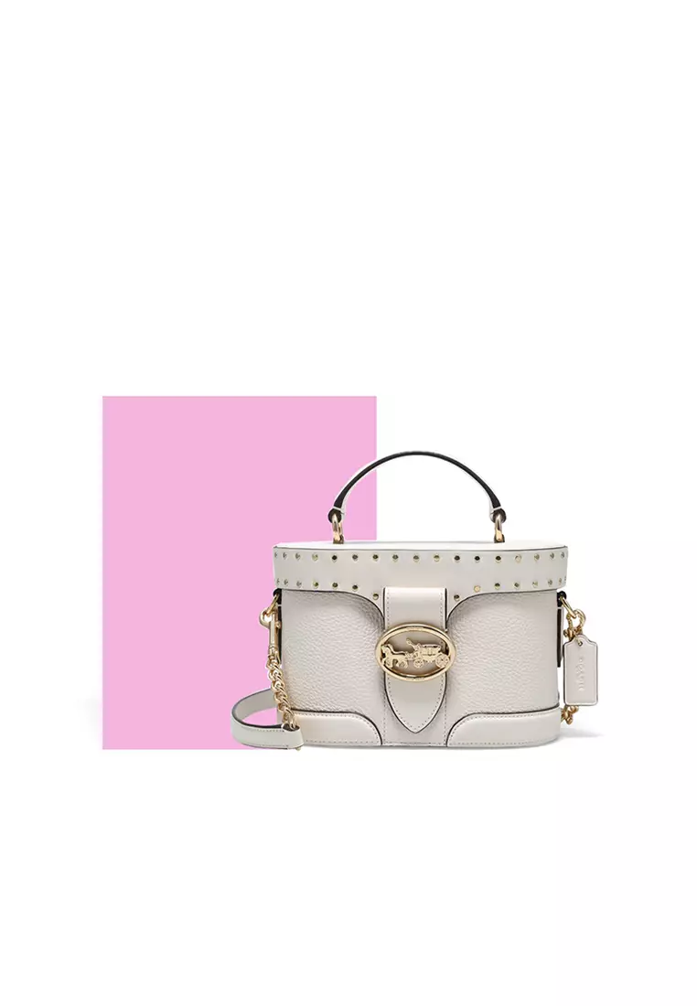 Coach COACH GEORGIE Women's White Metal Horse and Carriage Crossbody Handbag