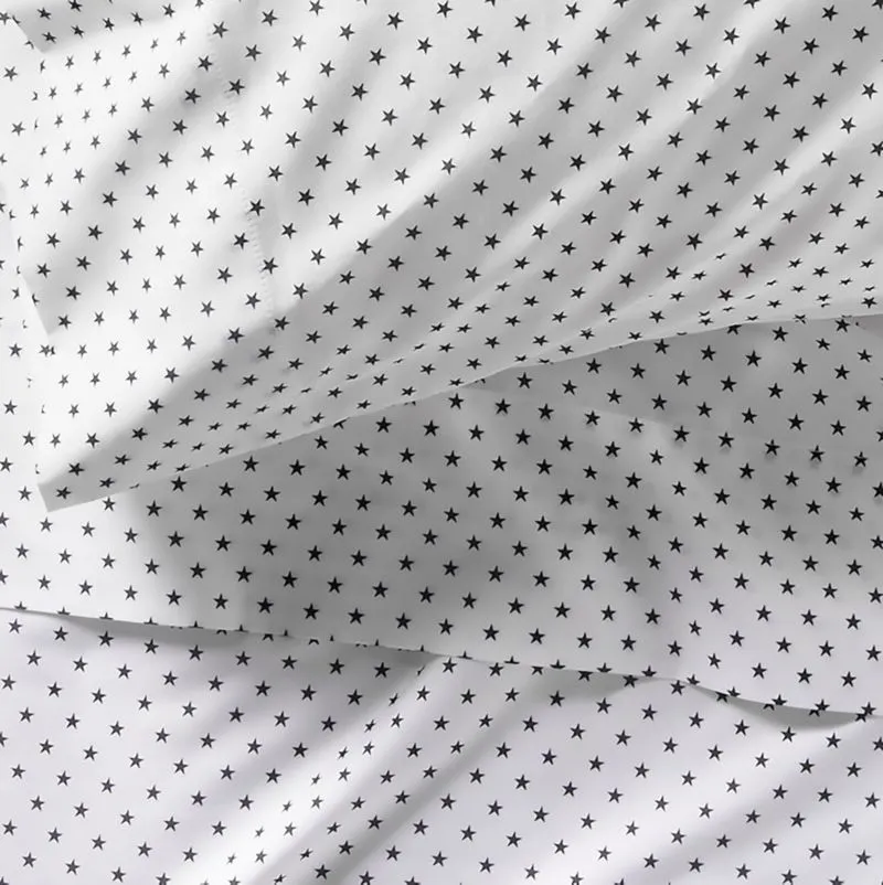 Crate&Barrel Modern Star Kids Organic Brushed Cotton Black and White Pillowcase