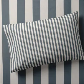 Crate&Barrel Riviera Slate Blue Stripe Organic Cotton Kids Pillowcase