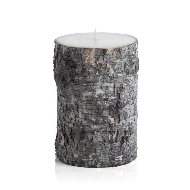 Dark Birchwood Fragrance Free Pillar Candles