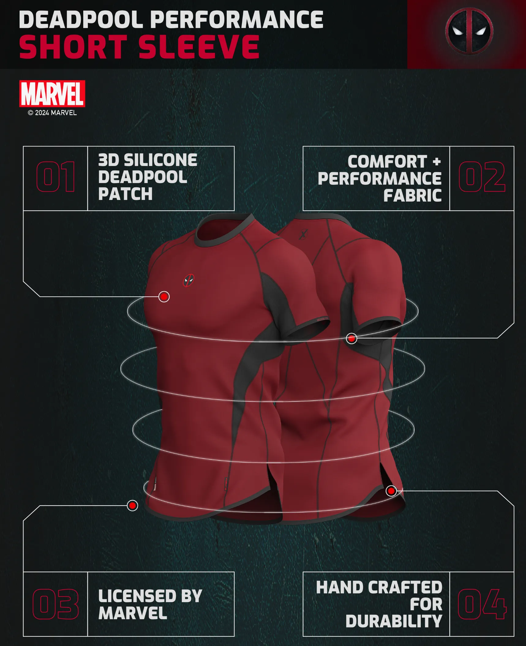 DEADPOOL Performance Short Sleeve