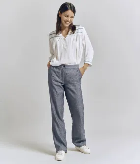 Devernois PINO CHAMBRAY FLOWING TROUSERS