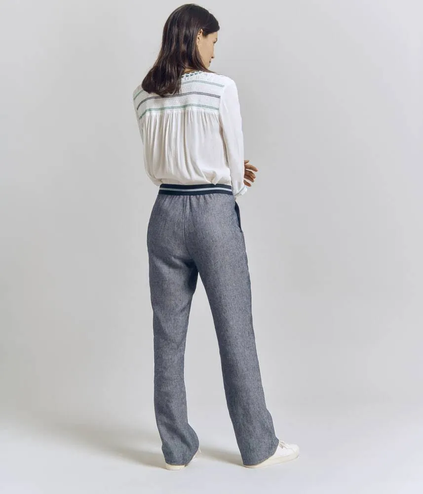 Devernois PINO CHAMBRAY FLOWING TROUSERS