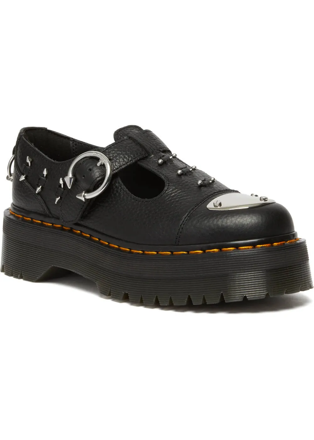 Dr. Martens Bethan Hardware Nappa Platform Leather Mary Janes Black