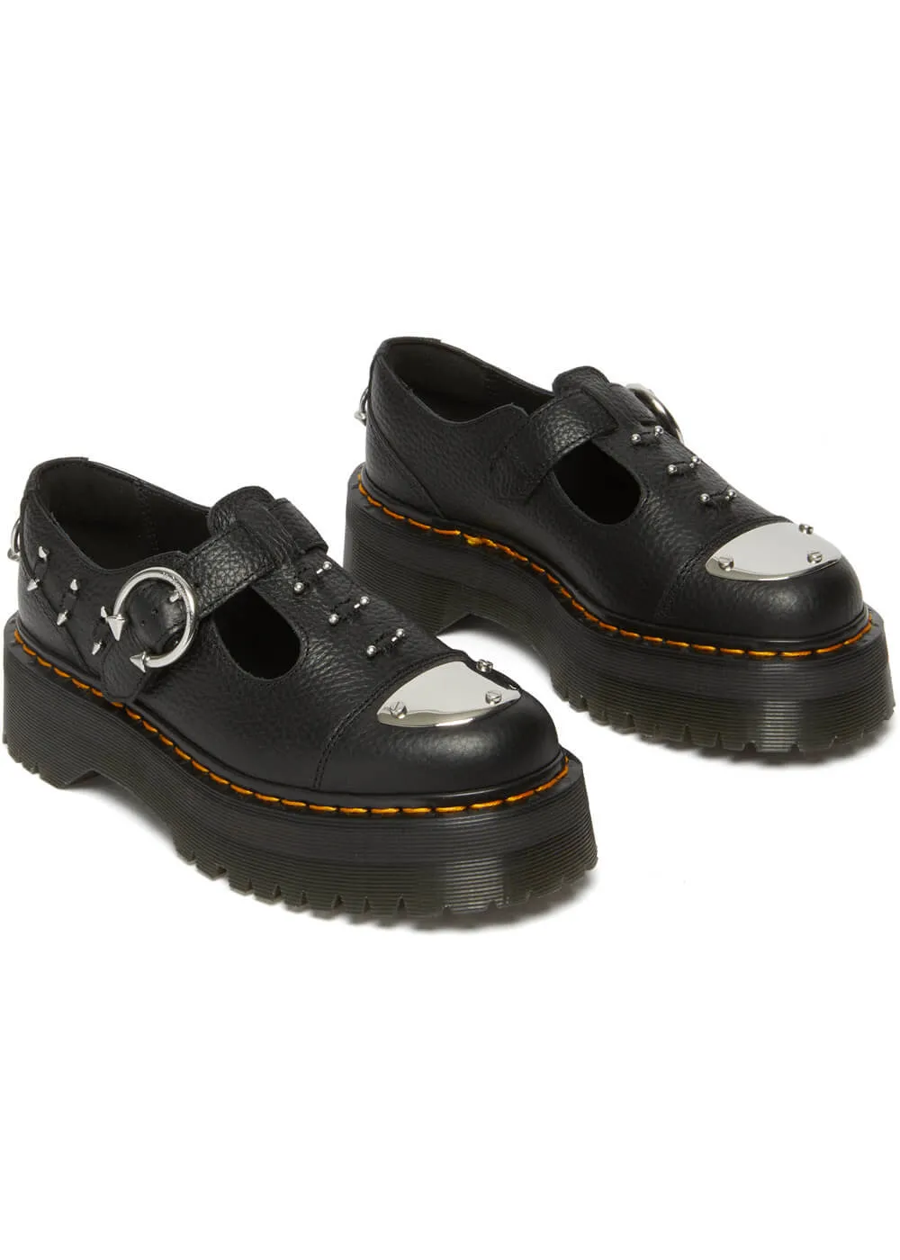 Dr. Martens Bethan Hardware Nappa Platform Leather Mary Janes Black