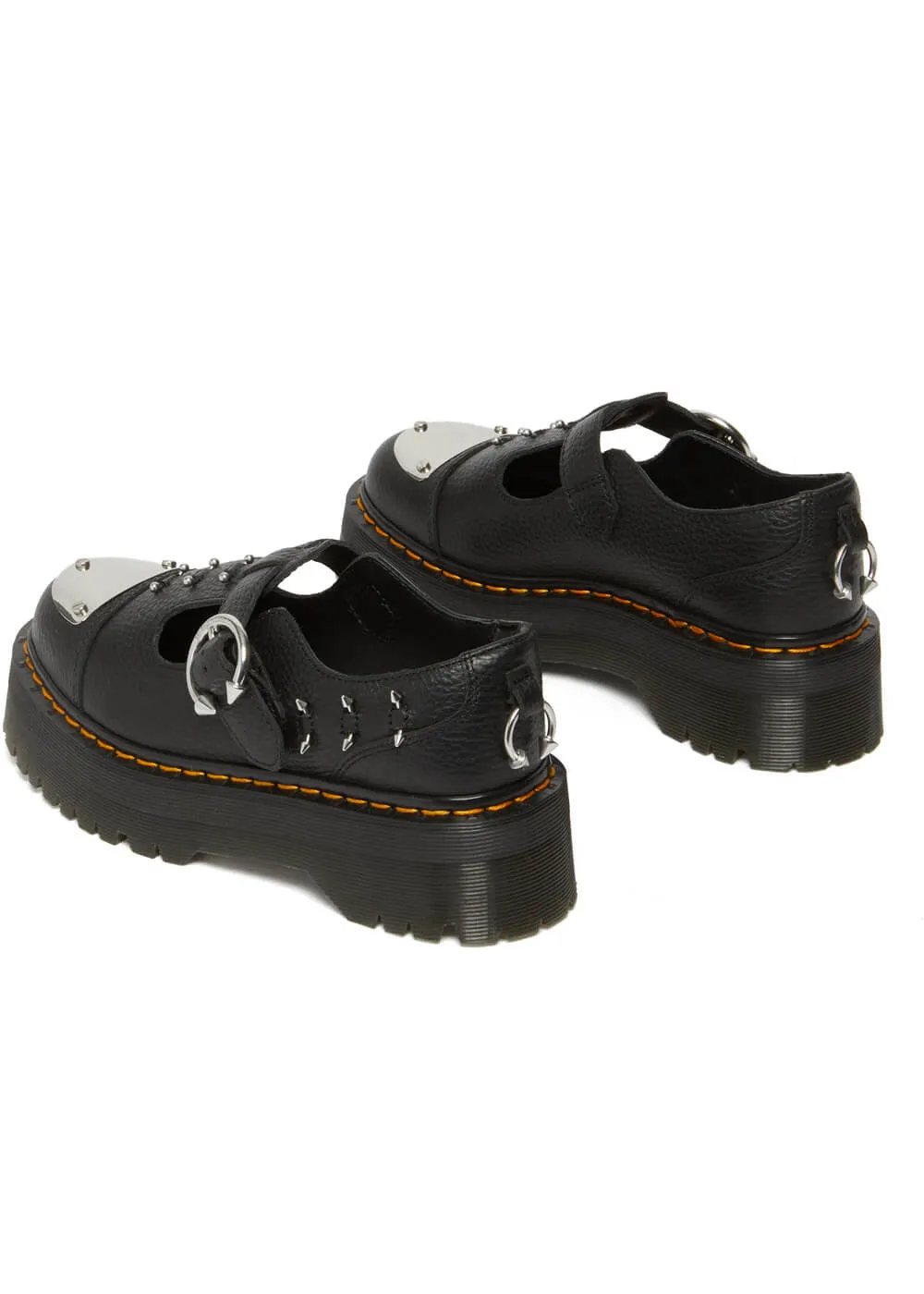 Dr. Martens Bethan Hardware Nappa Platform Leather Mary Janes Black