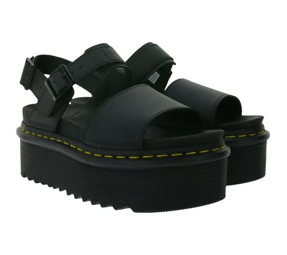 Dr. Martens Voss Quad Damen Plateau-Sandale alltagstaugliche Riemen-Sandalette 26725001 Schwarz