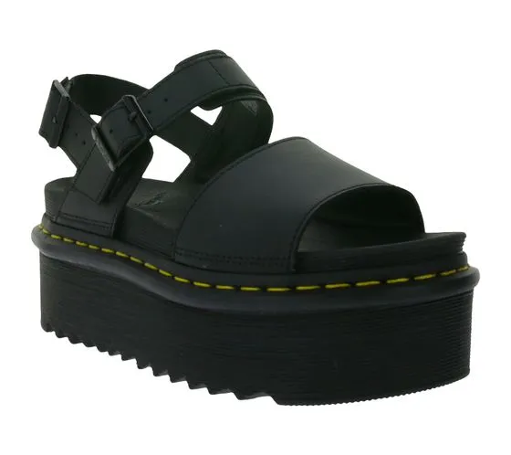 Dr. Martens Voss Quad Damen Plateau-Sandale alltagstaugliche Riemen-Sandalette 26725001 Schwarz