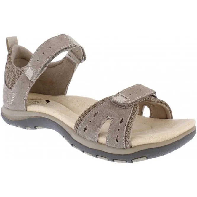 Free Spirit  Womens Savannah New Khaki Double Strap Riptape Sandals 41154