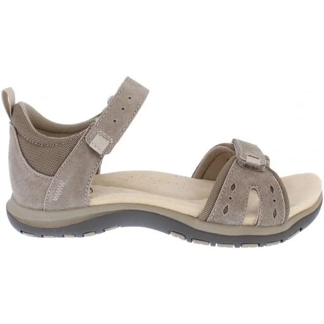 Free Spirit  Womens Savannah New Khaki Double Strap Riptape Sandals 41154