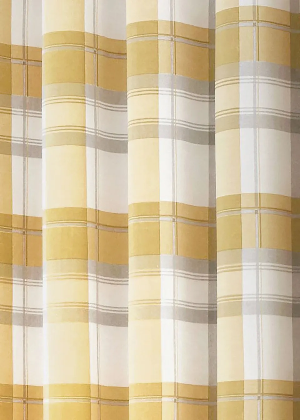 Fusion Balmoral Check Yellow Eyelet Curtains