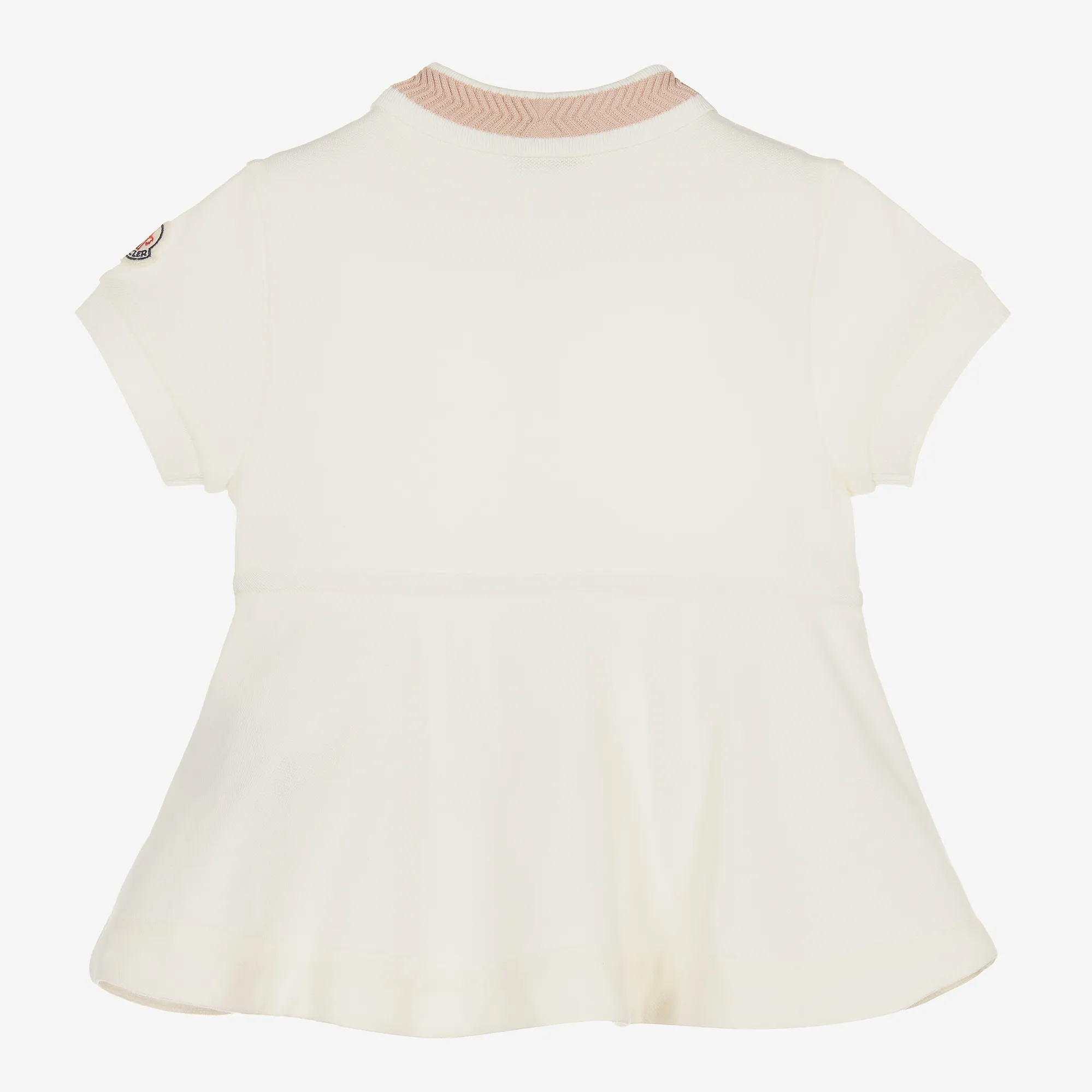 Girls Ivory Cotton Peplum Polo Shirt