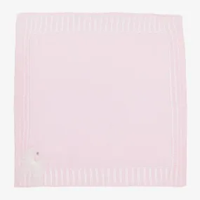 Girls Pink Bow Knitted Blanket (106cm)