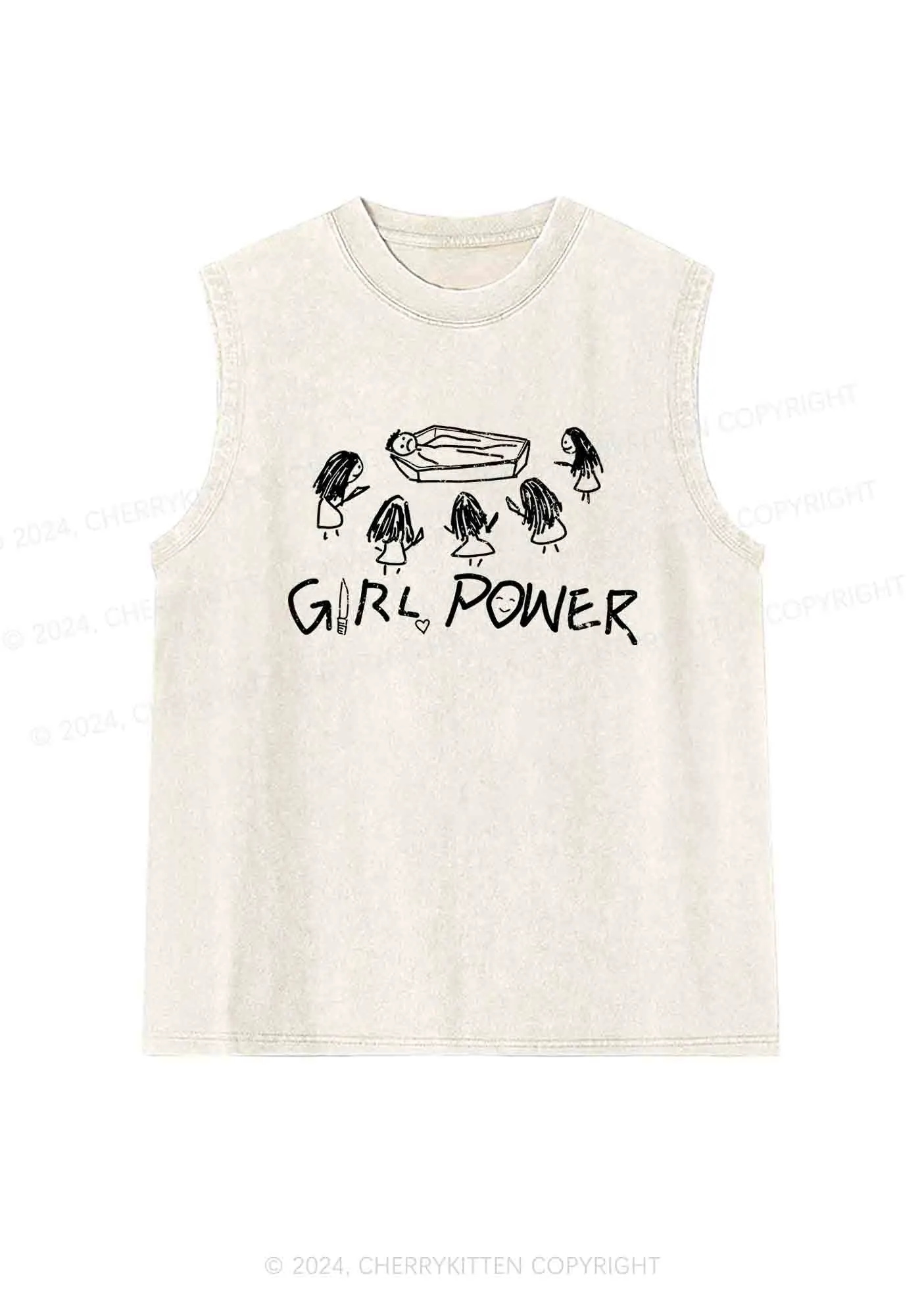 Girls Power Y2K Washed Tank Cherrykitten