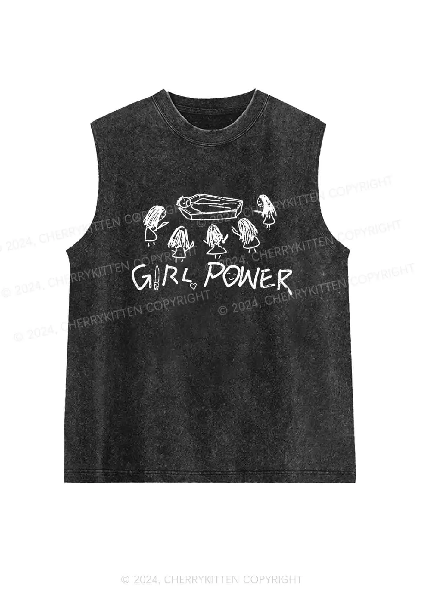 Girls Power Y2K Washed Tank Cherrykitten