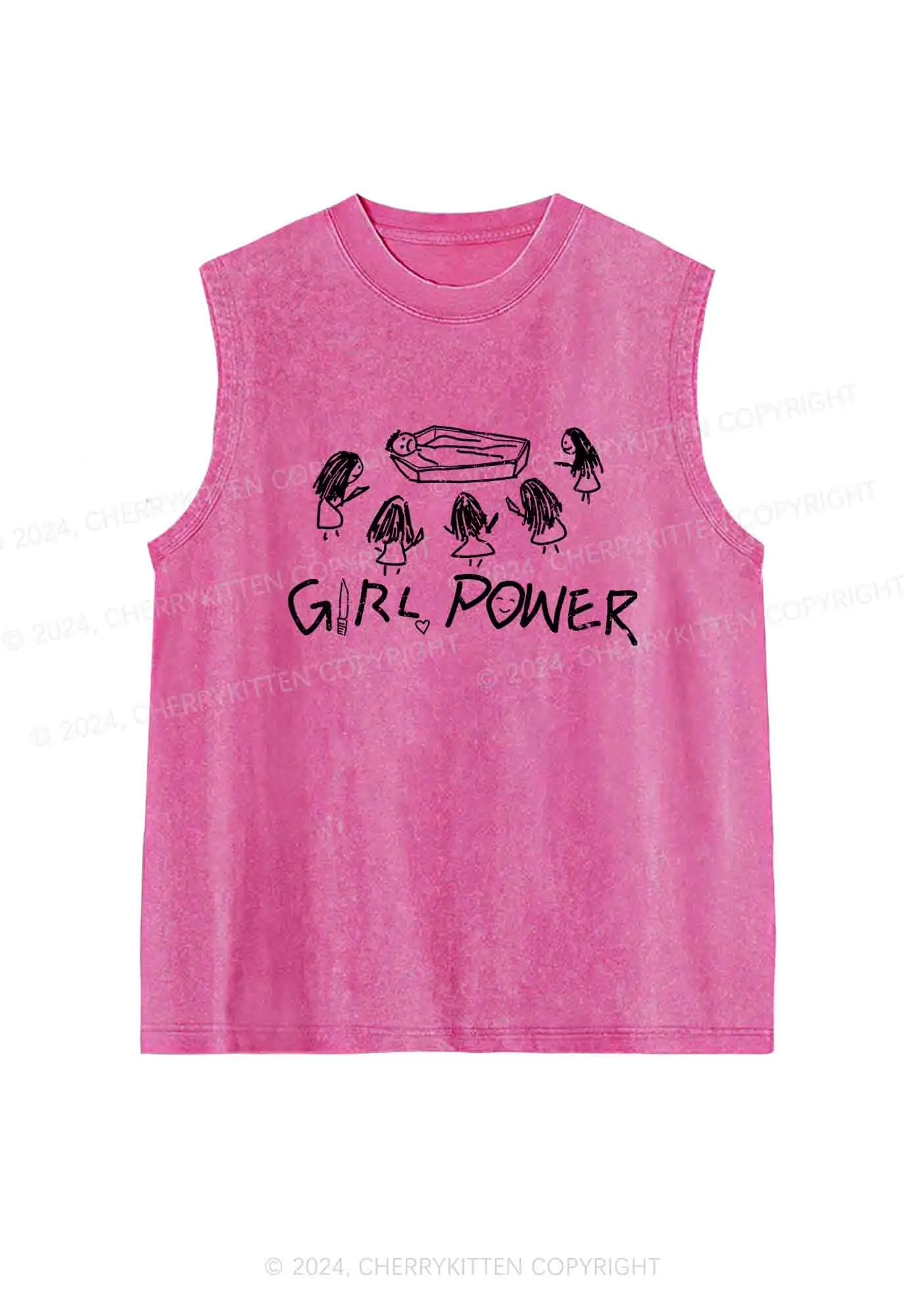 Girls Power Y2K Washed Tank Cherrykitten