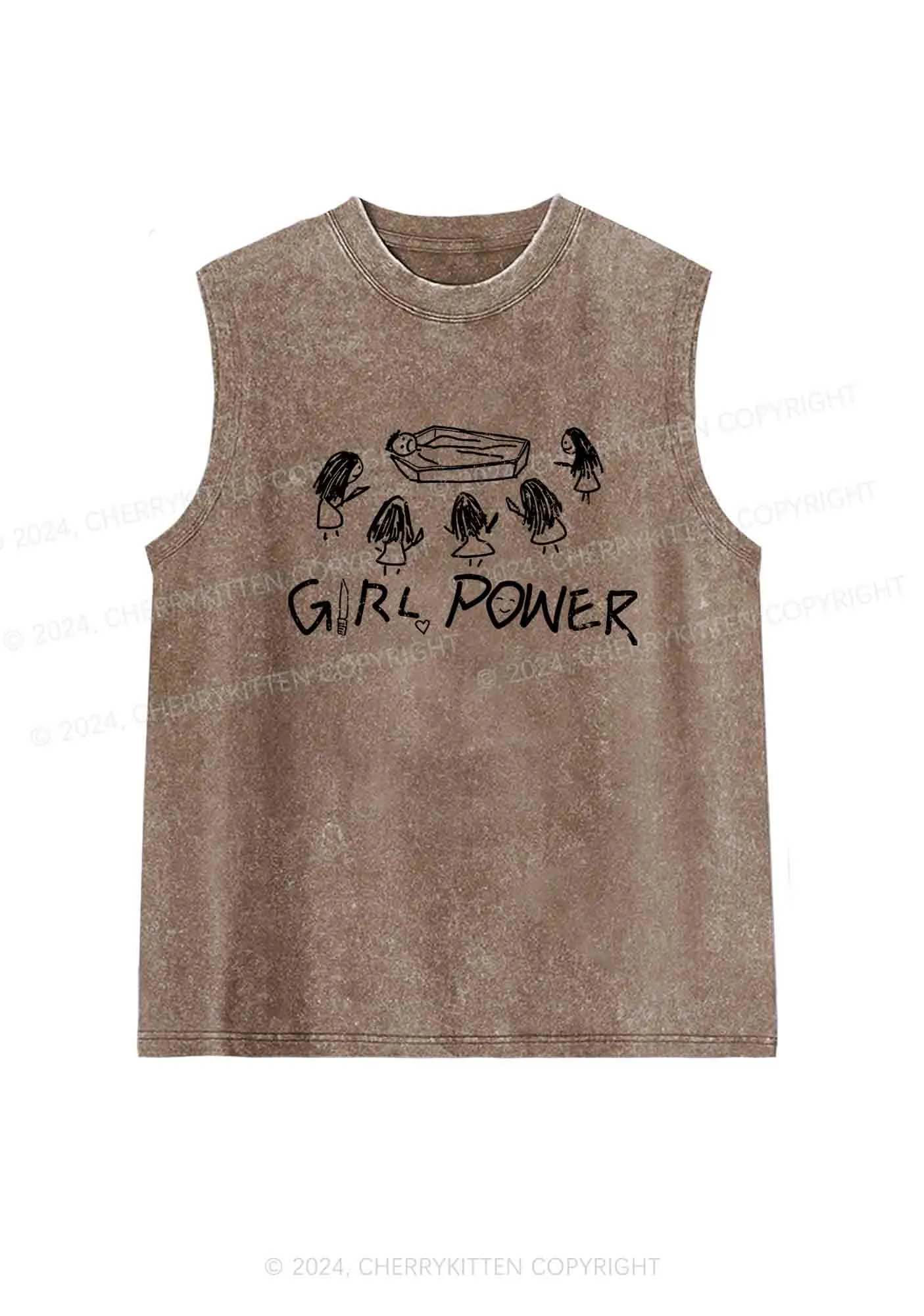 Girls Power Y2K Washed Tank Cherrykitten