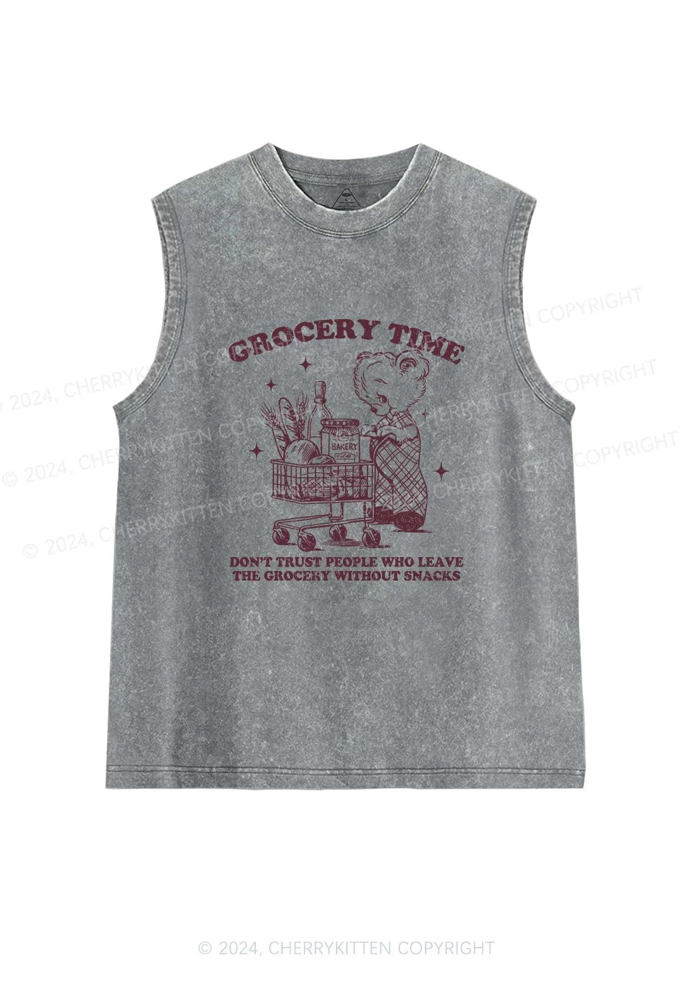 Grocery Time Y2K Washed Tank Cherrykitten