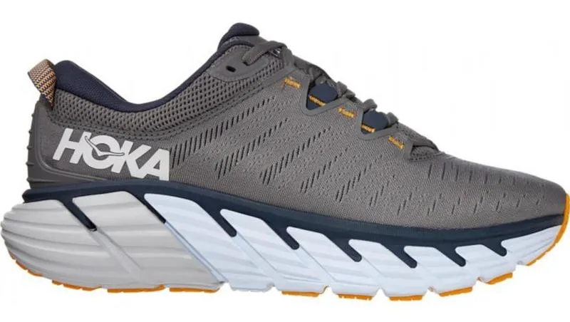 Hoka Mens Gaviota 3 ** Medium Width** Charcoal Gray/ Ombre Blue