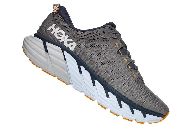 Hoka Mens Gaviota 3 ** Medium Width** Charcoal Gray/ Ombre Blue