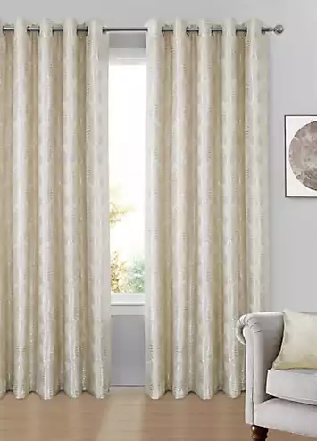 Home Curtains Chrissy Lurex Pair of Chenille Lined Eyelet Curtains | Kaleidoscope