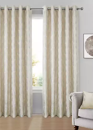 Home Curtains Chrissy Lurex Pair of Chenille Lined Eyelet Curtains | Kaleidoscope