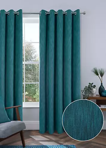 Home Curtains Rossi Blackout Textured Pair of Eyelet Curtains | Kaleidoscope