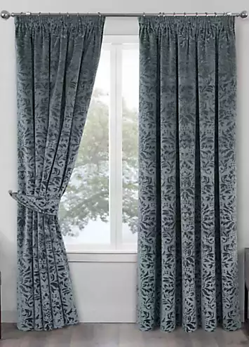 Home Curtains Taylor Embossed Velour Thermal Lined Pencil Pleat Curtains | Kaleidoscope