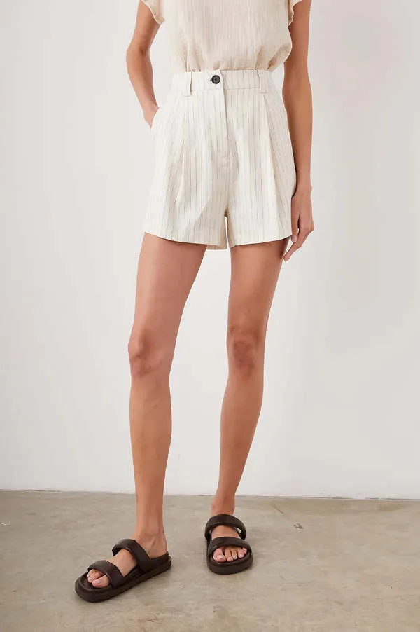 Ilena Short - Ivory Pinstripe