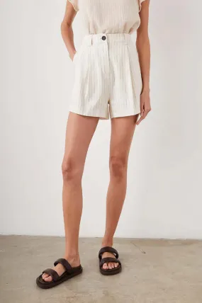 Ilena Short - Ivory Pinstripe