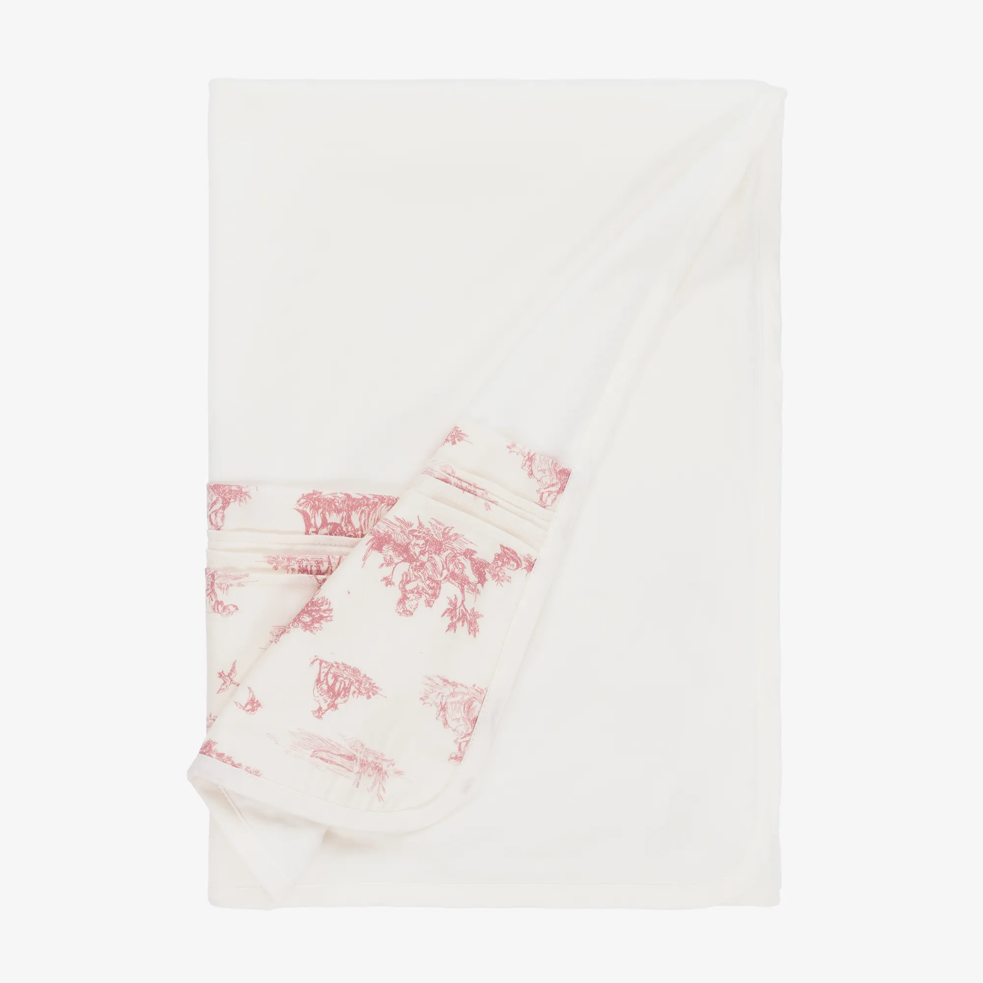 Ivory & Pink Toile de Jouy Blanket (74cm)